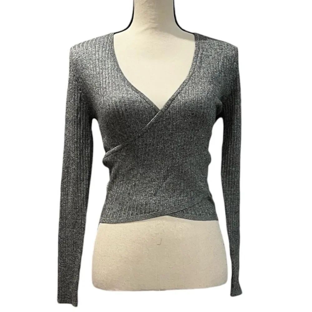 Fashion to Figure Ribbed Surplice Crop Top